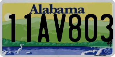 AL license plate 11AV803