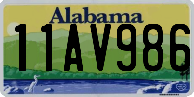 AL license plate 11AV986
