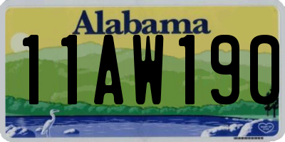 AL license plate 11AW190