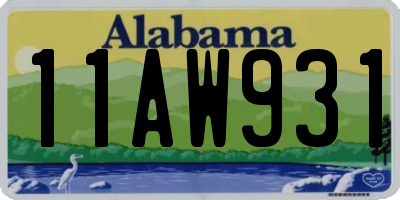 AL license plate 11AW931