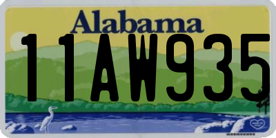 AL license plate 11AW935