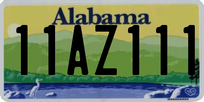 AL license plate 11AZ111