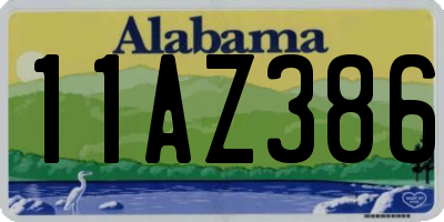 AL license plate 11AZ386