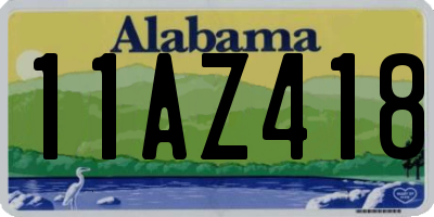 AL license plate 11AZ418