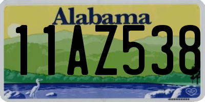 AL license plate 11AZ538