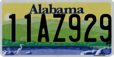 AL license plate 11AZ929