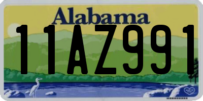 AL license plate 11AZ991