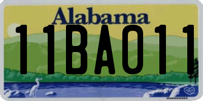 AL license plate 11BA011