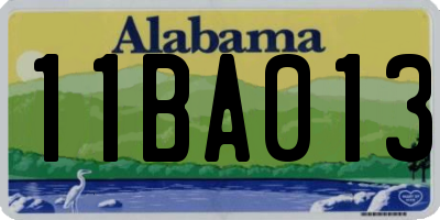 AL license plate 11BA013