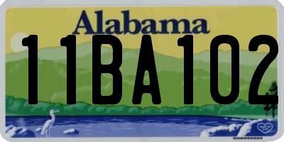 AL license plate 11BA102