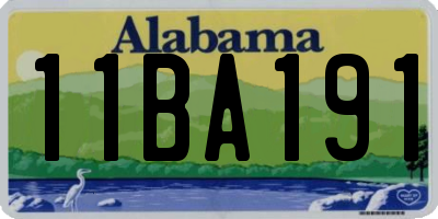 AL license plate 11BA191