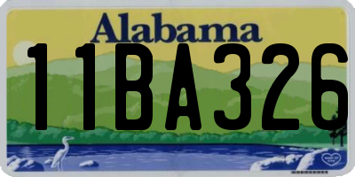 AL license plate 11BA326