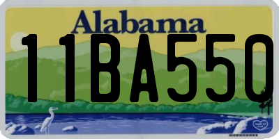 AL license plate 11BA550