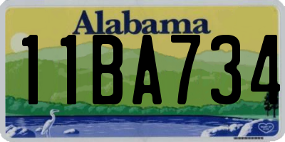 AL license plate 11BA734