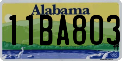 AL license plate 11BA803