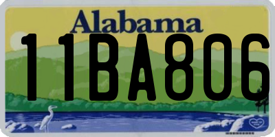 AL license plate 11BA806
