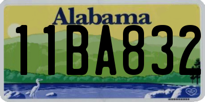 AL license plate 11BA832