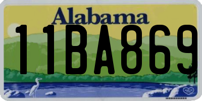 AL license plate 11BA869