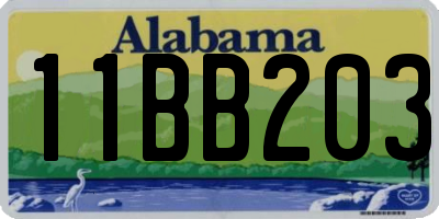 AL license plate 11BB203