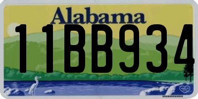 AL license plate 11BB934