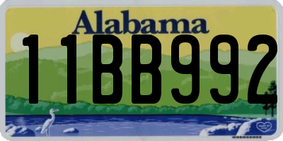 AL license plate 11BB992