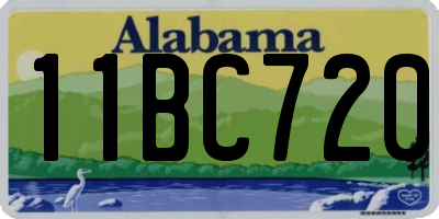 AL license plate 11BC720