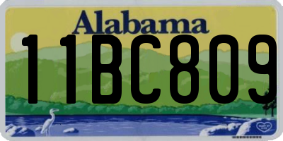 AL license plate 11BC809