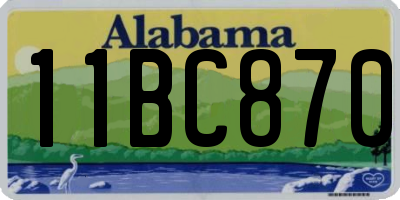 AL license plate 11BC870