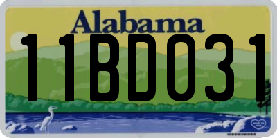 AL license plate 11BD031