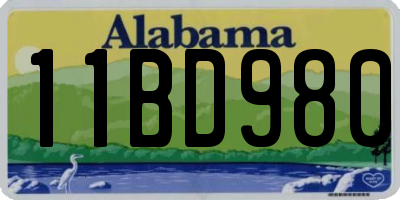 AL license plate 11BD980
