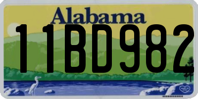 AL license plate 11BD982