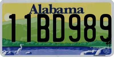 AL license plate 11BD989