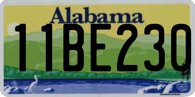 AL license plate 11BE230