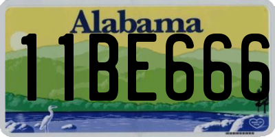 AL license plate 11BE666