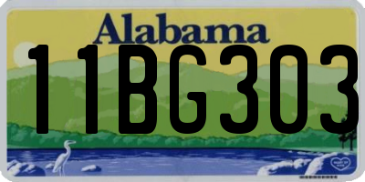 AL license plate 11BG303