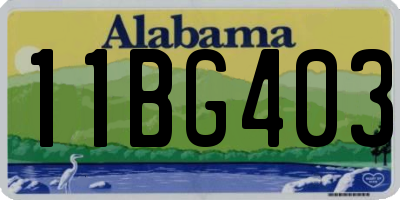 AL license plate 11BG403
