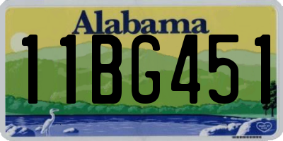 AL license plate 11BG451