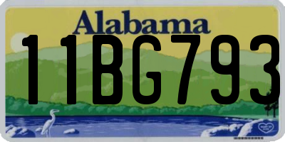 AL license plate 11BG793