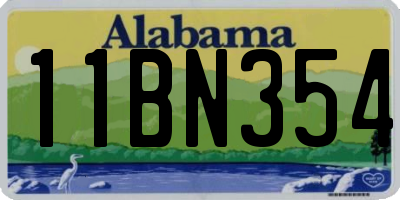 AL license plate 11BN354