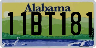 AL license plate 11BT181