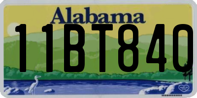 AL license plate 11BT840