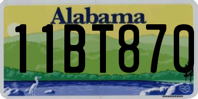 AL license plate 11BT870