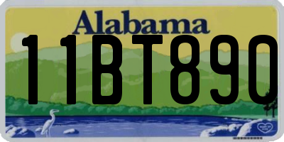 AL license plate 11BT890