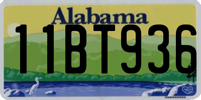 AL license plate 11BT936