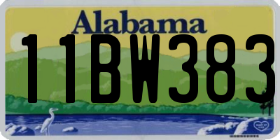 AL license plate 11BW383