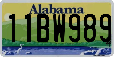 AL license plate 11BW989