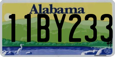 AL license plate 11BY233