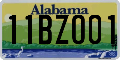 AL license plate 11BZ001