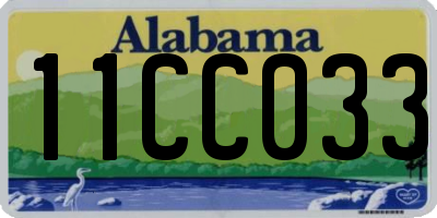 AL license plate 11CC033