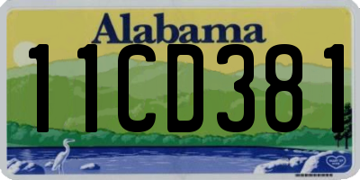 AL license plate 11CD381